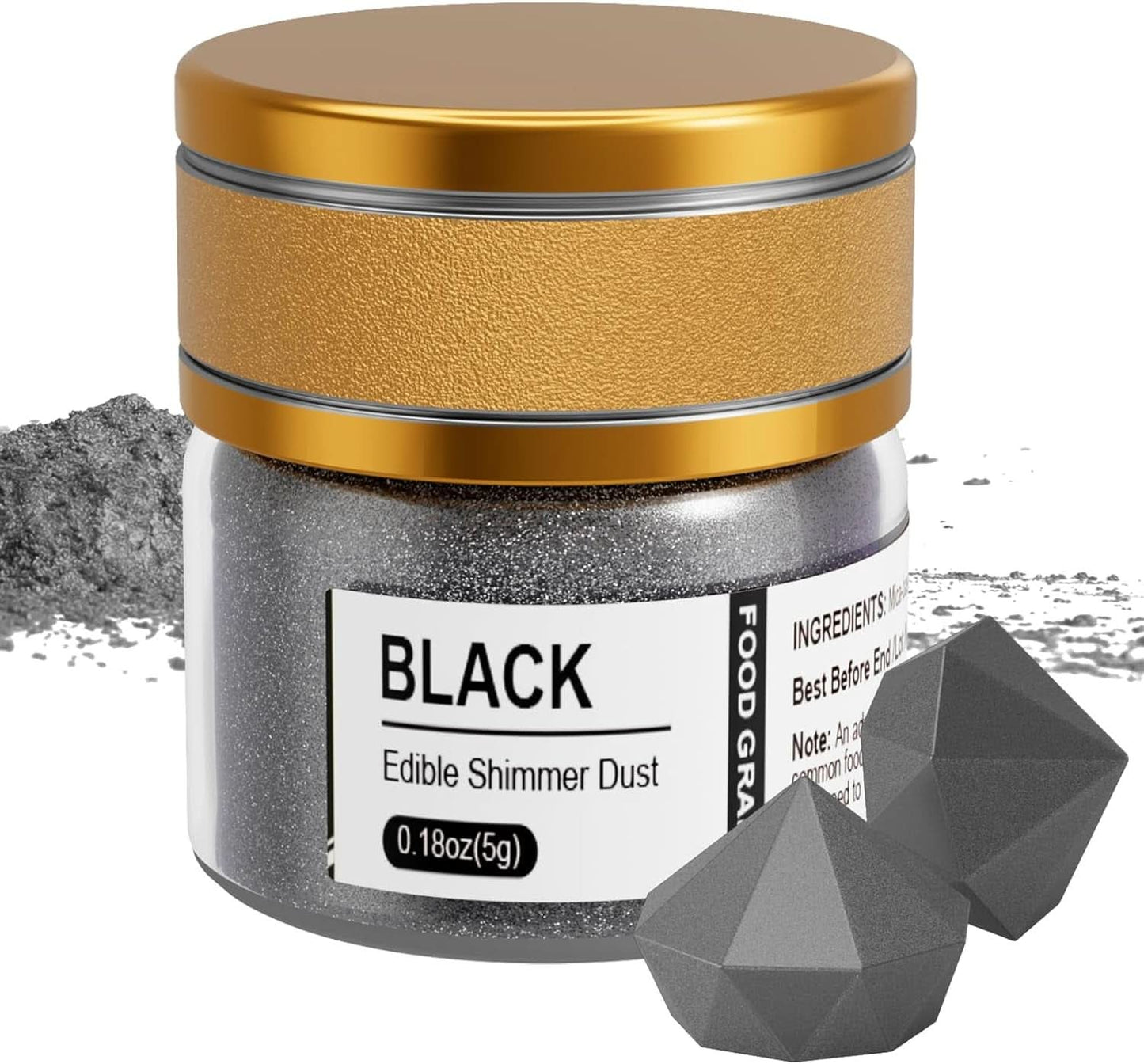 Glitter comestibil, diverse nuante, 5 grame Naty Shop Negru