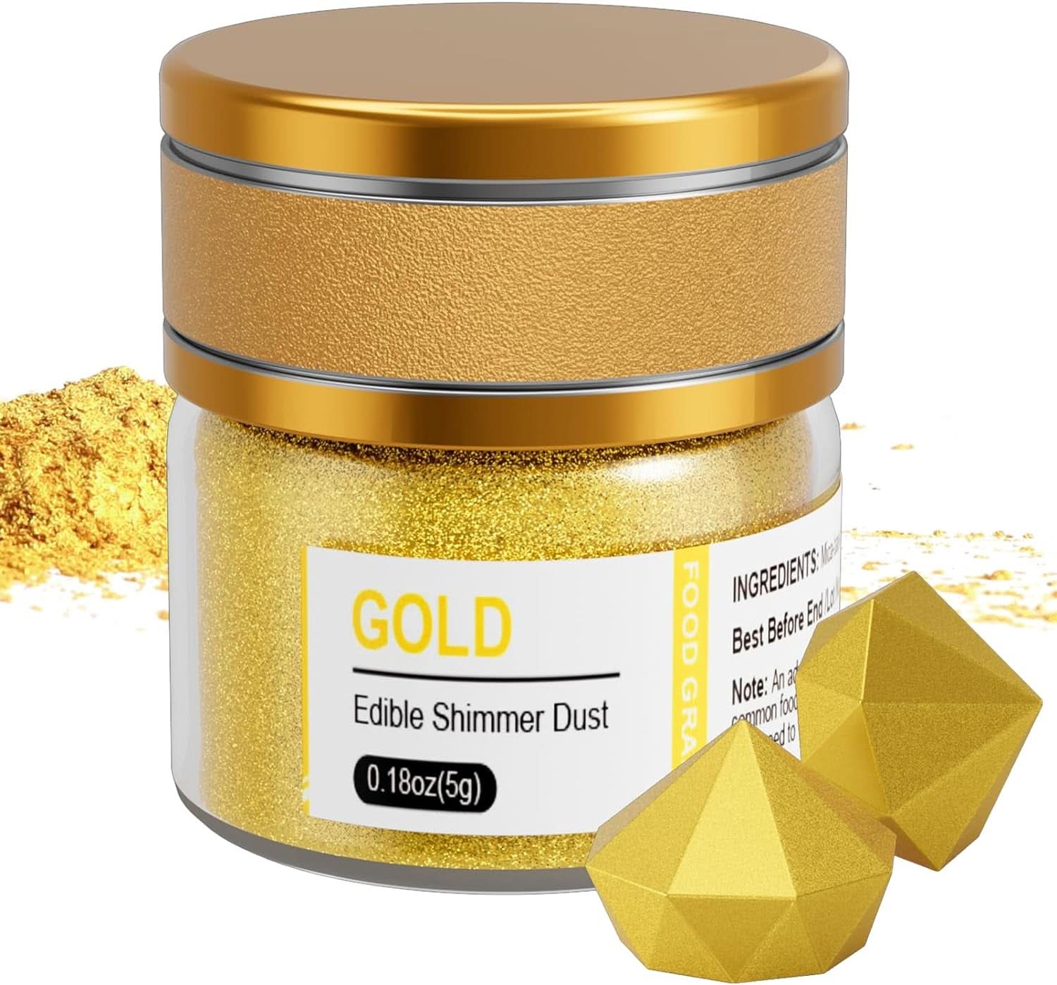 Glitter comestibil, diverse nuante, 5 grame Naty Shop Auriu