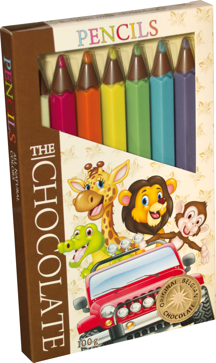 Ciocolata cu lapte, in forma de creioane colorate NatyShop