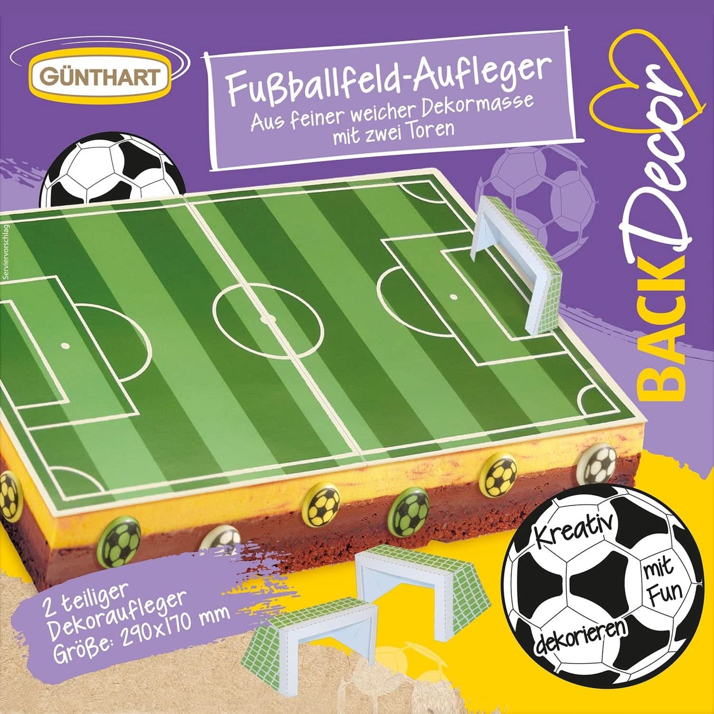Günthart Backdecor 12 Fotbaliști de zahăr și mingi de fotbal, 21 grame Naty Shop Sprijin pentru terenurile de fotbal