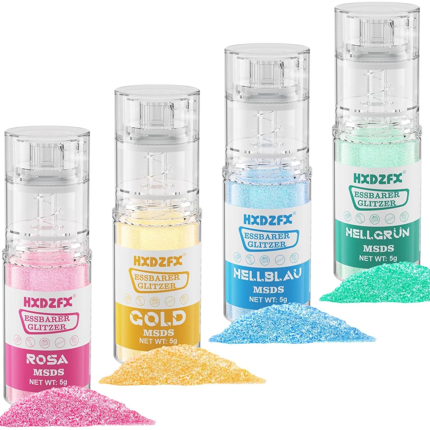 Set glitter comestibil, pudra, 3 grame per culoare Naty Shop 4 x 3 grame