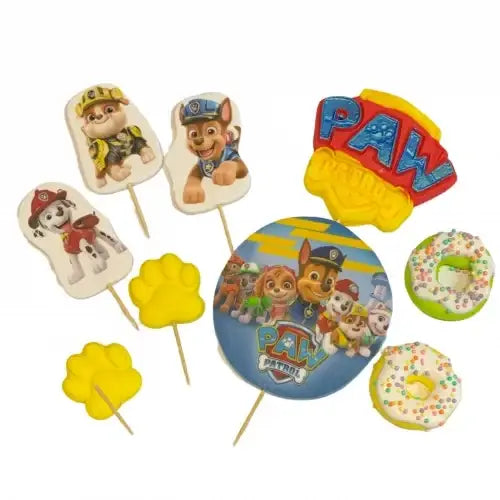 Set 3 Decoratiuni Comestibile Din Zahar Patrula Catelusilor - Ideal Pentru Decorarea Prajiturilor Si Torturilor
