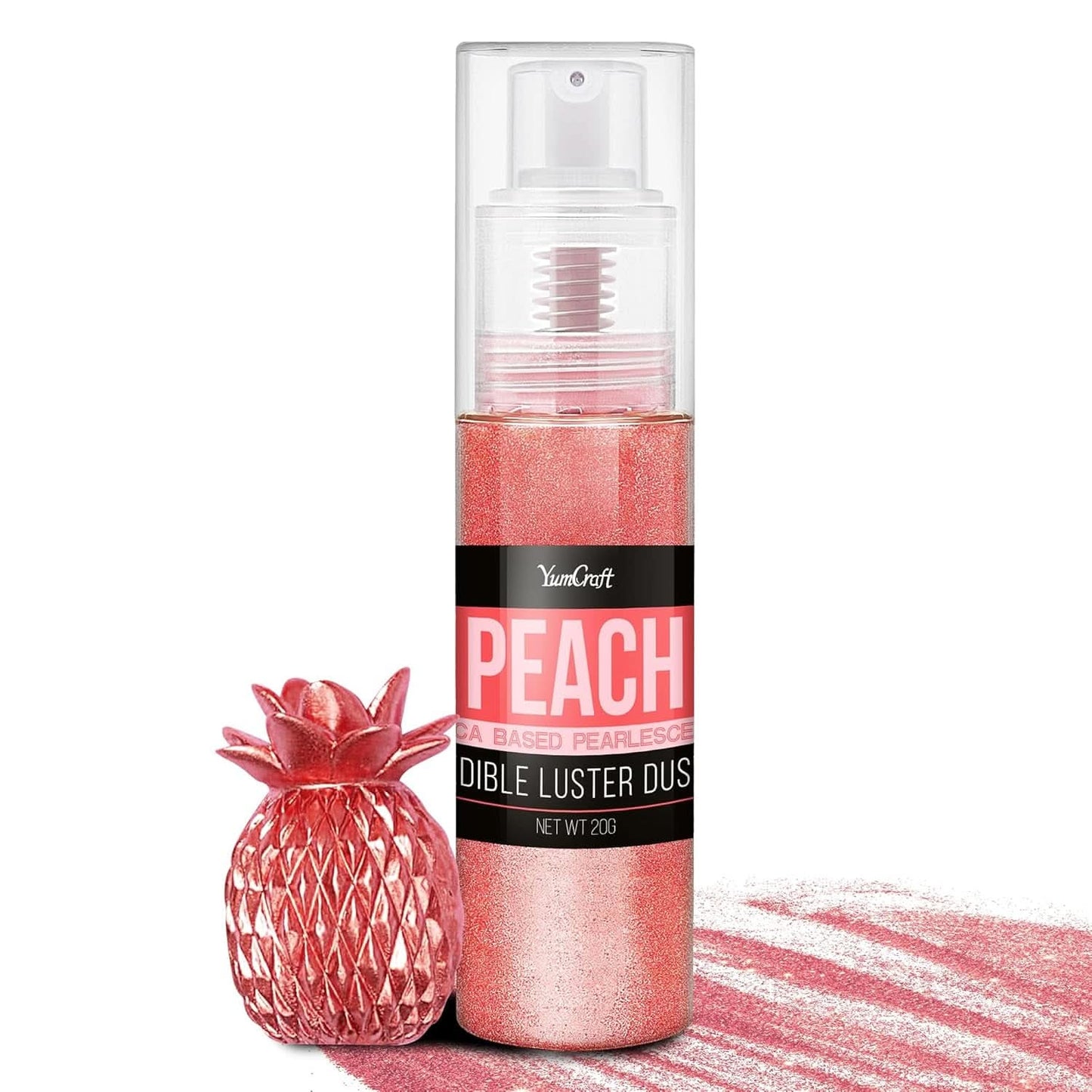 Spray glitter comestibil, 20 grame Naty Shop Roșu piersică