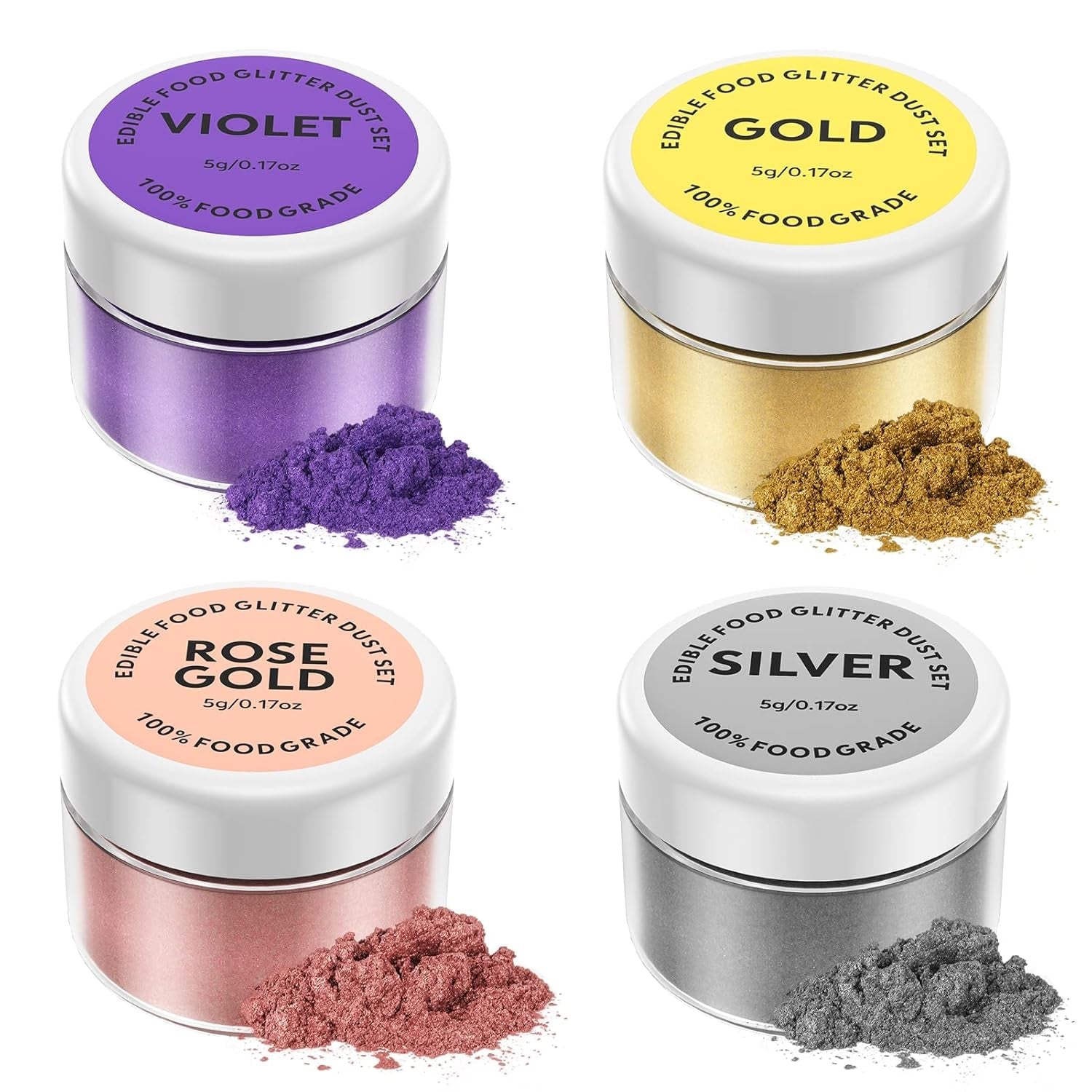 Set de glitter comestibil 4 x 5 grame Naty Shop