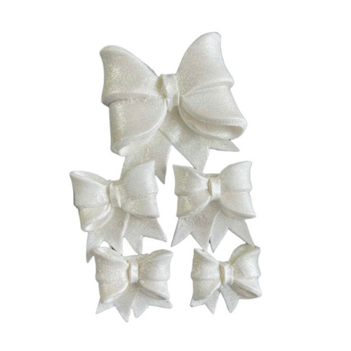 Set 5 decoratiuni comestibile, Fundite albe