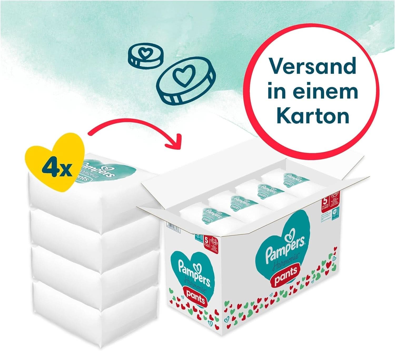 Pampers Harmonie Nappies Pants Baby, mărimea 5 (12Kg-17Kg), 144 buc Naty Shop