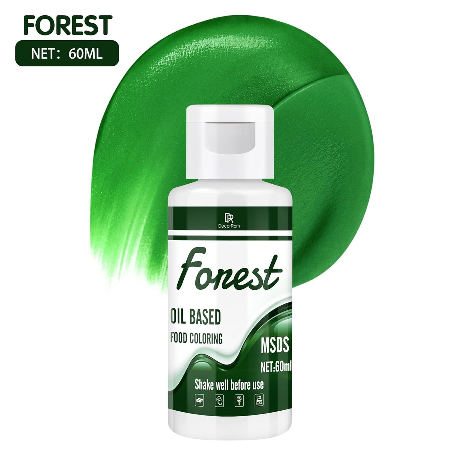 Colorant Alimentar Solubil În Grăsimi Pentru Ciocolată Verde 60 ml - Culori Pentru Fondant Și Decorare Prăjituri