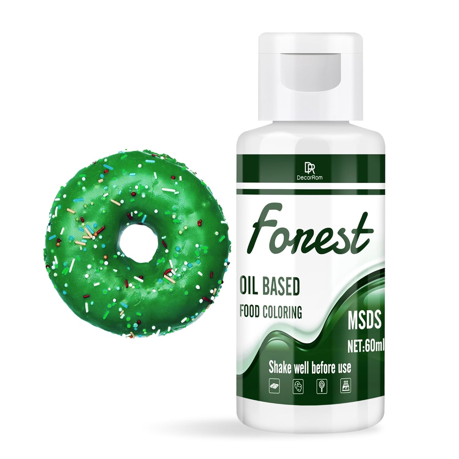 Colorant Alimentar Solubil În Grăsimi Pentru Ciocolată Verde 60 ml - Culori Pentru Fondant Și Decorare Prăjituri