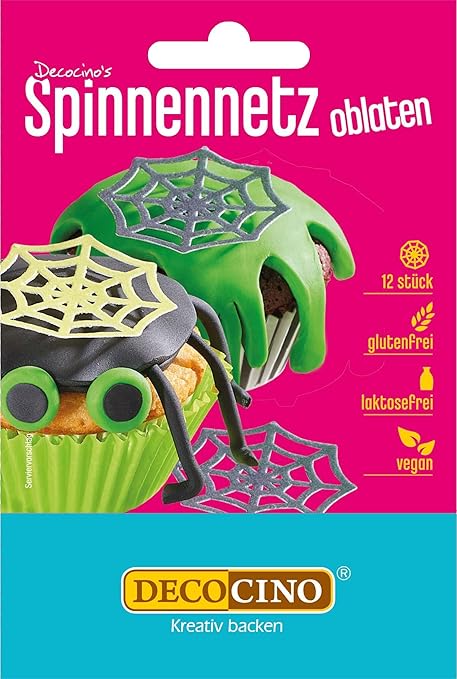 DECOCINO Halloween Pânze De Păianjen Din Hârtie Comestibilă 3D - Decoruri De Copt Cu 4 Pânze Fără Zahăr Calorii Reduse