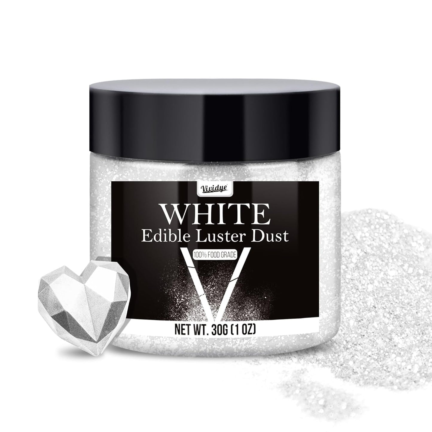 Glitter comestibil, pudra, diverse culori, 30 grame Naty Shop Alb