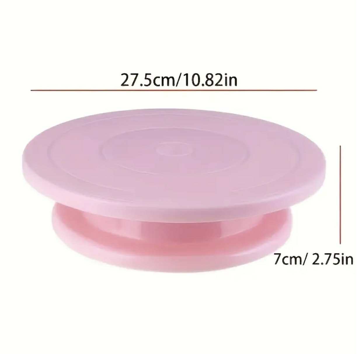 Platou Cu Suport Rotativ Pentru Ornare Si Prezentare Tort - Diametru 27,5 cm Roz