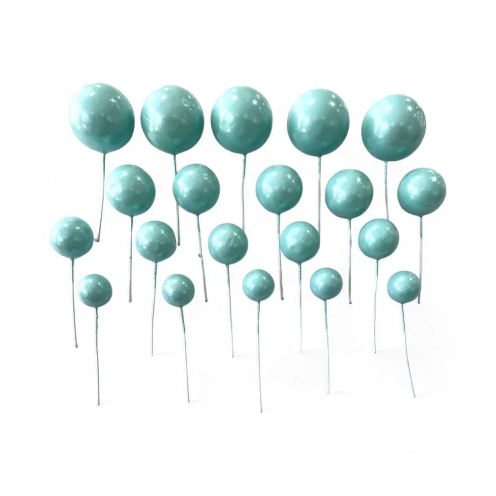 Set 20 Sfere Necomestibile Bleu Sidef - Decor Festiv Elegant Pentru Masă Și Aranjamente Sărbătorești
