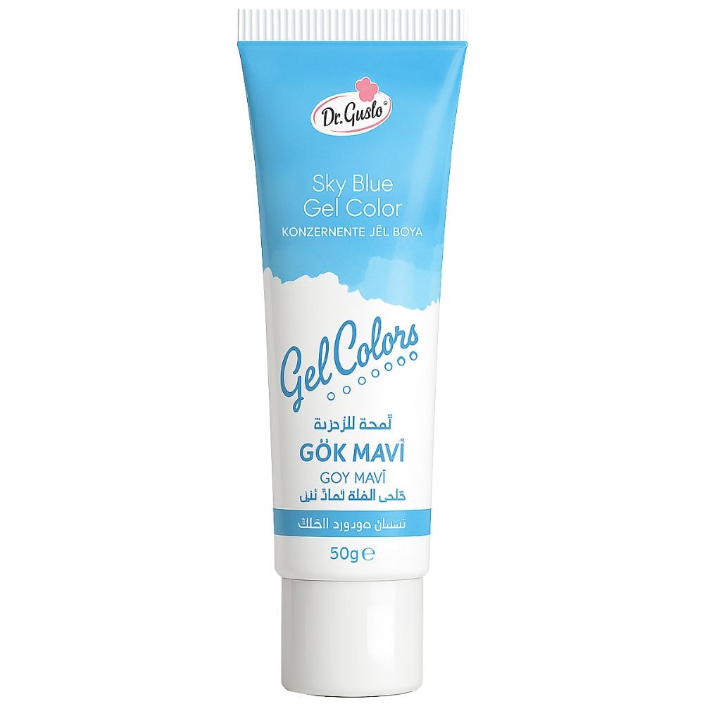 Colorant Gel Alimentar 50 g Albastru Deschis Dr Gusto - Colorare Intensă Cu O Cantitate Mică