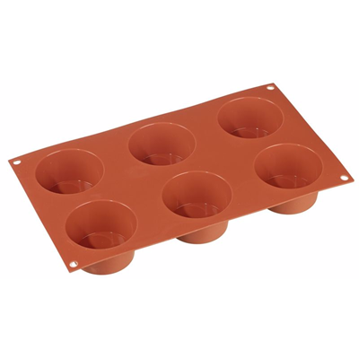 Forma Silicon Briose 6 Cavitati - Rezistenta La -60 La 230 Celsius, Compatibila Cu Cuptor, Spalat Vase Si Congelator